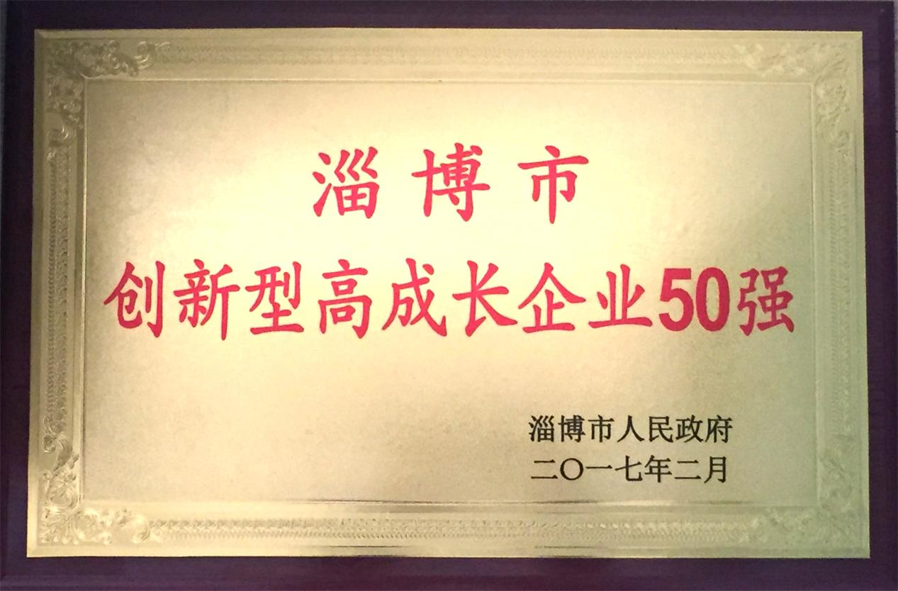 2016年淄博市創新型高成長企業50強